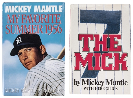 Mickey Mantle Signed Book Collection of (2) Including "The Mick" & "My Favorite Summer 1956" (JSA) 